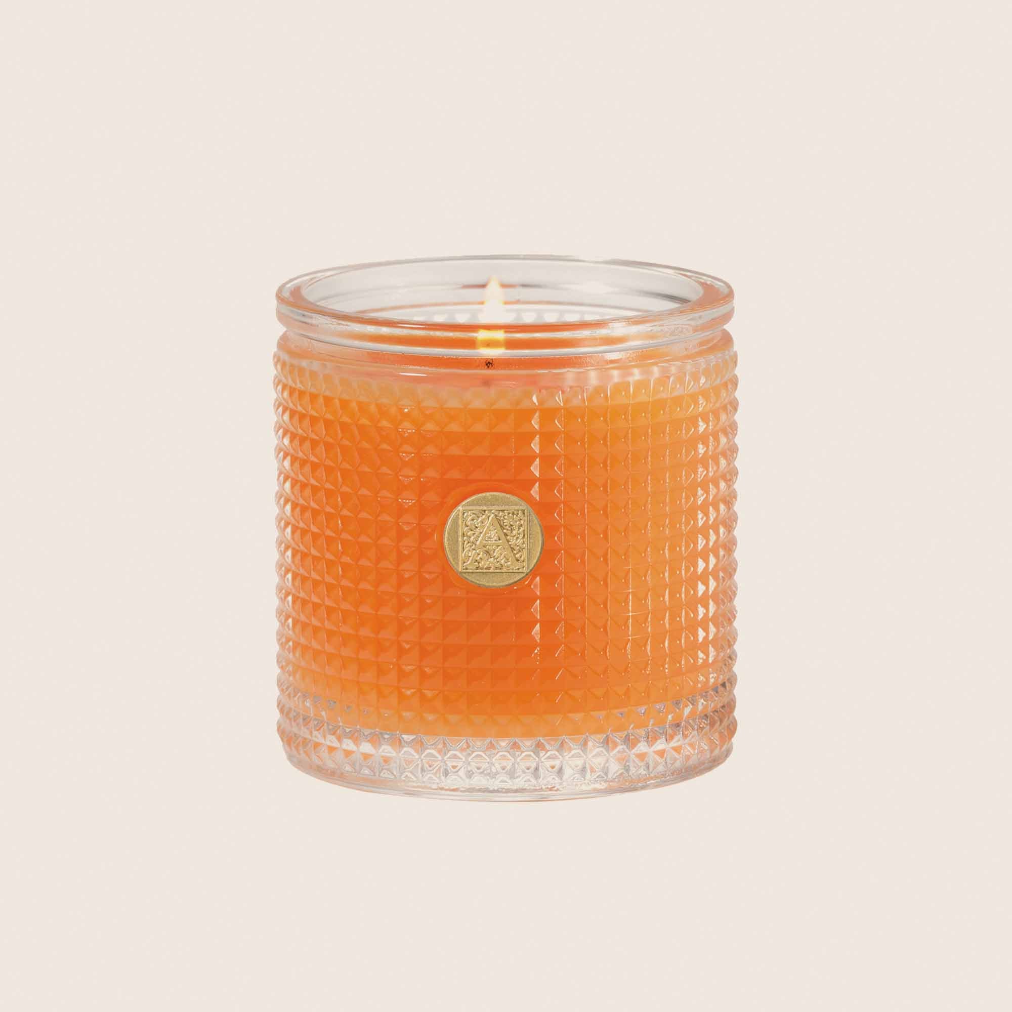 VALENCIA ORANGE TEXTURED GLASS CANDLE